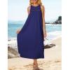 imageGRACE KARIN Womens 2025 Summer Hollow Out Halter Dresses Casual Swing ALine Sundress Beach Vacation Maxi Dress with BeltDark Blue