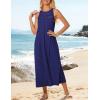 imageGRACE KARIN Womens 2025 Summer Hollow Out Halter Dresses Casual Swing ALine Sundress Beach Vacation Maxi Dress with BeltDark Blue