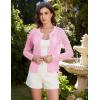 imageGRACE KARIN Womens Lightweight Corchet Cardigan Sweaters 2025 Summer Long Sleeve Mesh Sweater Jacket with PocketsPink