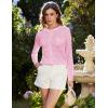 imageGRACE KARIN Womens Lightweight Corchet Cardigan Sweaters 2025 Summer Long Sleeve Mesh Sweater Jacket with PocketsPink