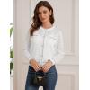 imageGRACE KARIN Womens Lightweight Corchet Cardigan Sweaters 2025 Summer Long Sleeve Mesh Sweater Jacket with PocketsWhite
