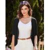 imageGRACE KARIN Womens Short Sleeve Shrug Sweaters Open Front Crochet Cardigan Lightweight Knit Bolero Jackets for DressesBlack