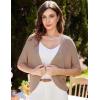 imageGRACE KARIN Womens Short Sleeve Shrug Sweaters Open Front Crochet Cardigan Lightweight Knit Bolero Jackets for DressesKhaki
