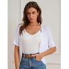 imageGRACE KARIN Womens Short Sleeve Shrug Sweaters Open Front Crochet Cardigan Lightweight Knit Bolero Jackets for DressesWhite