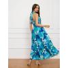 imageGRACE KARIN Womens Summer Dresses 2025 Halter Neck Sleeveless Smocked Backless Cut Out Floral Flowy A Line Maxi DressBlue Green