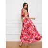 imageGRACE KARIN Womens Summer Dresses 2025 Halter Neck Sleeveless Smocked Backless Cut Out Floral Flowy A Line Maxi DressPink Red