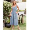 imageGRACE KARIN Womens Summer Dresses 2025 Long Flowy Tiered Dress Boho Swing Sundress with PocketGrey Blue