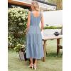 imageGRACE KARIN Womens Summer Dresses 2025 Long Flowy Tiered Dress Boho Swing Sundress with PocketGrey Blue