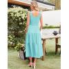 imageGRACE KARIN Womens Summer Dresses 2025 Long Flowy Tiered Dress Boho Swing Sundress with PocketLight Green