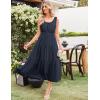 imageGRACE KARIN Womens Summer Dresses 2025 Long Flowy Tiered Dress Boho Swing Sundress with PocketNavy Blue