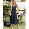 imageGRACE KARIN Womens Summer Dresses 2025 Long Flowy Tiered Dress Boho Swing Sundress with PocketNavy Blue