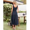 imageGRACE KARIN Womens Summer Dresses 2025 Long Flowy Tiered Dress Boho Swing Sundress with PocketNavy Blue
