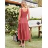 imageGRACE KARIN Womens Summer Dresses 2025 Long Flowy Tiered Dress Boho Swing Sundress with PocketWatermelon Red