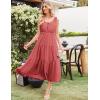 imageGRACE KARIN Womens Summer Dresses 2025 Long Flowy Tiered Dress Boho Swing Sundress with PocketWatermelon Red
