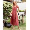 imageGRACE KARIN Womens Summer Dresses 2025 Long Flowy Tiered Dress Boho Swing Sundress with PocketWatermelon Red