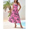 imageGRACE KARIN Womens Summer Square Neck Sleeveless Floral Midi Dress 2025 Boho Beach Casual Dresses with PocketsBlack Rose Red Flower