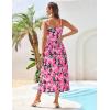 imageGRACE KARIN Womens Summer Square Neck Sleeveless Floral Midi Dress 2025 Boho Beach Casual Dresses with PocketsBlack Rose Red Flower