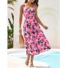 imageGRACE KARIN Womens Summer Square Neck Sleeveless Floral Midi Dress 2025 Boho Beach Casual Dresses with PocketsBlack Rose Red Flower