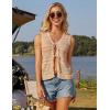 imageGRACE KARIN Womens Tie Front Sweater Vest Summer Sleeveless Crop Crochet Knit Tops Lightweight Cardigan Sweaters TopsApricot
