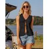 imageGRACE KARIN Womens Tie Front Sweater Vest Summer Sleeveless Crop Crochet Knit Tops Lightweight Cardigan Sweaters TopsBlack