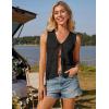 imageGRACE KARIN Womens Tie Front Sweater Vest Summer Sleeveless Crop Crochet Knit Tops Lightweight Cardigan Sweaters TopsBlack