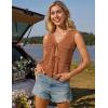 imageGRACE KARIN Womens Tie Front Sweater Vest Summer Sleeveless Crop Crochet Knit Tops Lightweight Cardigan Sweaters TopsBrown