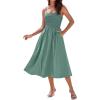 imageGRACE KARIN 2025 Eyelet Summer Casual Dresses for Women Spaghetti Strap Beach Sun Dress A Line Midi DressesGrey Green