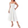 imageGRACE KARIN 2025 Eyelet Summer Casual Dresses for Women Spaghetti Strap Beach Sun Dress A Line Midi DressesWhite