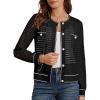 imageGRACE KARIN Womens Lightweight Corchet Cardigan Sweaters 2025 Summer Long Sleeve Mesh Sweater Jacket with PocketsBlack