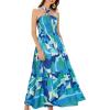 imageGRACE KARIN Womens Summer Dresses 2025 Halter Neck Sleeveless Smocked Backless Cut Out Floral Flowy A Line Maxi DressBlue Green