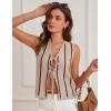 imageGRACE KARIN Vest Tops for Women Striped Sweater Vest 2025 Summer Y2k Cropped Button Up V Neck Sleeveless Tank TopApricot Striped