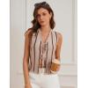 imageGRACE KARIN Vest Tops for Women Striped Sweater Vest 2025 Summer Y2k Cropped Button Up V Neck Sleeveless Tank TopApricot Striped
