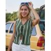 imageGRACE KARIN Vest Tops for Women Striped Sweater Vest 2025 Summer Y2k Cropped Button Up V Neck Sleeveless Tank TopArmy Green Striped