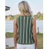 imageGRACE KARIN Vest Tops for Women Striped Sweater Vest 2025 Summer Y2k Cropped Button Up V Neck Sleeveless Tank TopArmy Green Striped