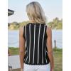 imageGRACE KARIN Vest Tops for Women Striped Sweater Vest 2025 Summer Y2k Cropped Button Up V Neck Sleeveless Tank TopBlack Striped