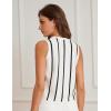imageGRACE KARIN Vest Tops for Women Striped Sweater Vest 2025 Summer Y2k Cropped Button Up V Neck Sleeveless Tank TopWhite Striped