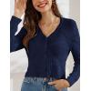 imageGRACE KARIN Women Crochet Cropped Cardigan Casual Elegant Lightweight Button Sweater Long Sleeve HollowedOut Shrug Tops
