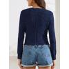 imageGRACE KARIN Women Crochet Cropped Cardigan Casual Elegant Lightweight Button Sweater Long Sleeve HollowedOut Shrug Tops