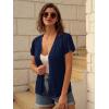 imageGRACE KARIN Womens Short Sleeve Cardigan 2025 Summer Crochet Cardigans for Women Lightweight Shrugs Sweaters TopsNavy Blue