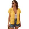 imageGRACE KARIN Womens Short Sleeve Cardigan 2025 Summer Crochet Cardigans for Women Lightweight Shrugs Sweaters TopsYellow