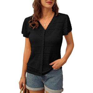imageGRACE KARIN Womens Short Sleeve Cardigan 2025 Summer Crochet Cardigans for Women Lightweight Shrugs Sweaters TopsBlack
