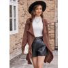 imageGRACE KARIN Cardigan for Women Lapel Draped Open Front Thin Sweater Long Sleeve Irregular Hem Outwear with BeltCoffee