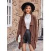 imageGRACE KARIN Cardigan for Women Lapel Draped Open Front Thin Sweater Long Sleeve Irregular Hem Outwear with BeltCoffee