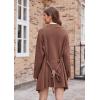 imageGRACE KARIN Cardigan for Women Lapel Draped Open Front Thin Sweater Long Sleeve Irregular Hem Outwear with BeltCoffee