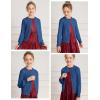 imageGRACE KARIN Girls Cardigan Long Sleeve Uniforms Knit Sweater Outerwear for KidsRoyal Blue
