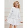 imageGRACE KARIN Girls Long Sleeve Cardigan Sweater Girls Button Closure Knitted Cable Cardigan 512YSnowwhite