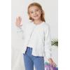 imageGRACE KARIN Girls Long Sleeve Cardigan Sweater Girls Button Closure Knitted Cable Cardigan 512YSnowwhite