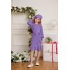 imageGRACE KARIN Girls Sweater Dress Cable Knit Long Sleeve Fall Winter Dress for Girl with Belt Sizes 614Blue Purple