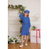 imageGRACE KARIN Girls Sweater Dress Cable Knit Long Sleeve Fall Winter Dress for Girl with Belt Sizes 614Royal Blue