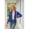 imageGRACE KARIN Womens Casual Draped Open Front Cropped Cardigan Long Sleeve Sweater Peplum Knit OutwearBright Blue